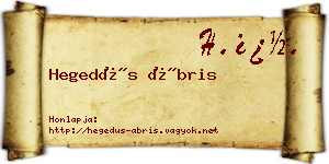 Hegedűs Ábris névjegykártya