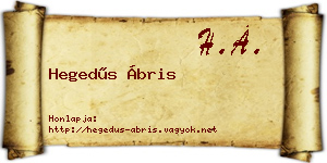 Hegedűs Ábris névjegykártya